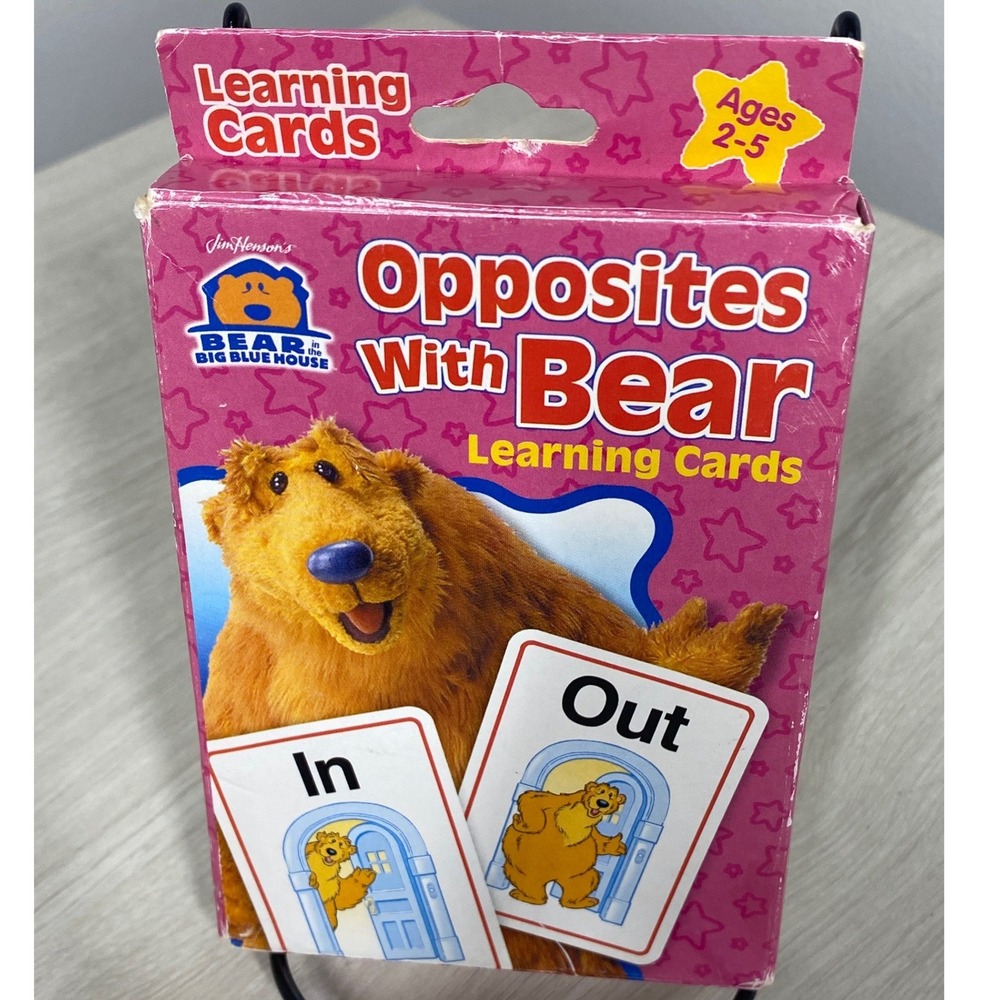 Bear in the Big Blue House Opposites With Bear Learning Cards Ages 2-5 Henson
